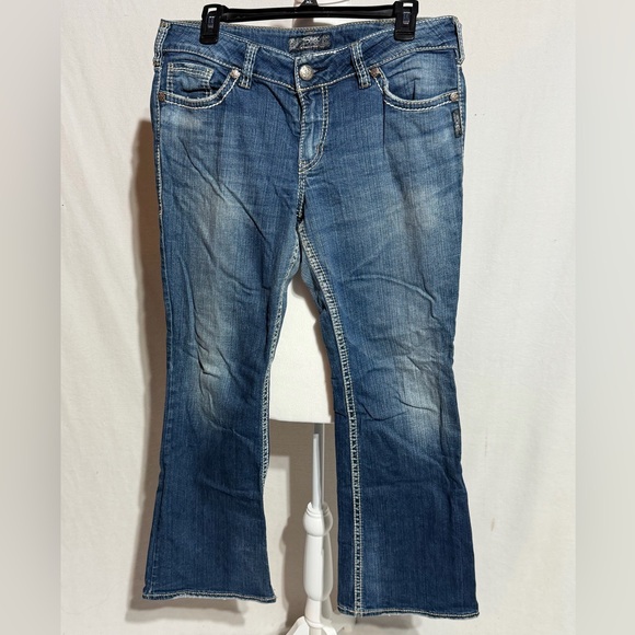 Silver Suki Jeans Women's Flare Blue Denim Size 33x28 - Picture 1 of 10